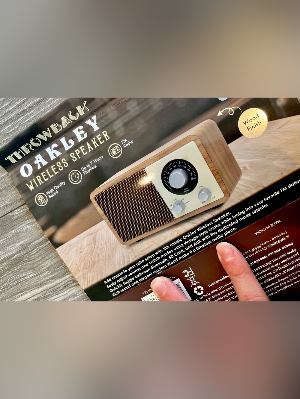 Brand New! “Oakley” Wireless Speaker, Bluetooth, Brown & Cream - Picture 4 of 5
